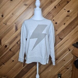 SUNDRY Anthropologie Lightening Bolt Crew Neck Sweatshirt Size 1‎ (Small)